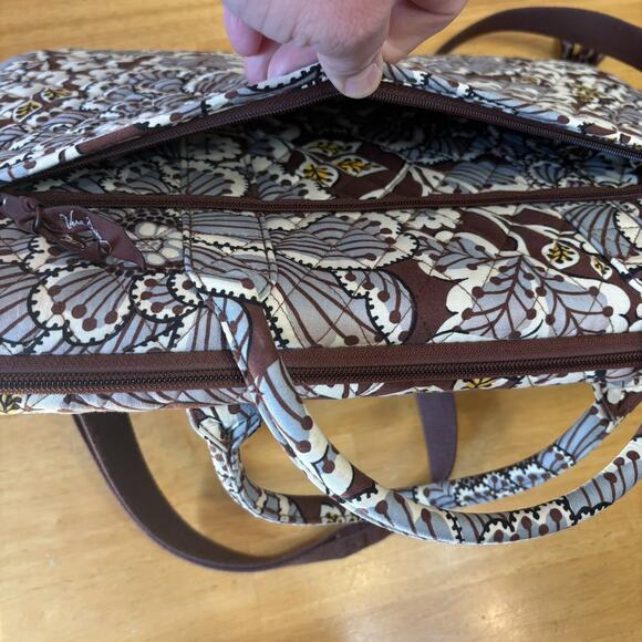 Vera Bradley Laptop Computer Crossbody Bag Hard Sided Slate Blooms - Picture 13 of 16